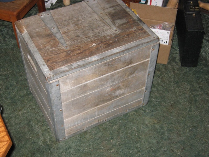 Vintage/Antique Ice Box or Milk Cooler Wood/Metal