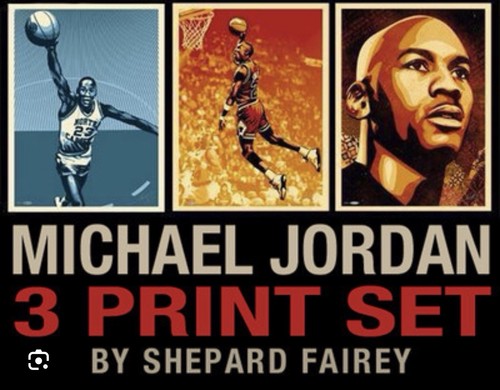 OBEY Michael Jordan Poster Shepard Fairey Signed Matching # Upper Deck Signed MJ