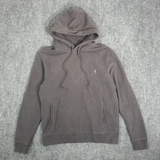 AllSaints Ramsskull Embroidered Hoodie Medium Grey