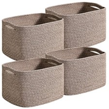 Small Storage Baskets for Organizing Shelves, Cotton Rope Basket for Storage,...