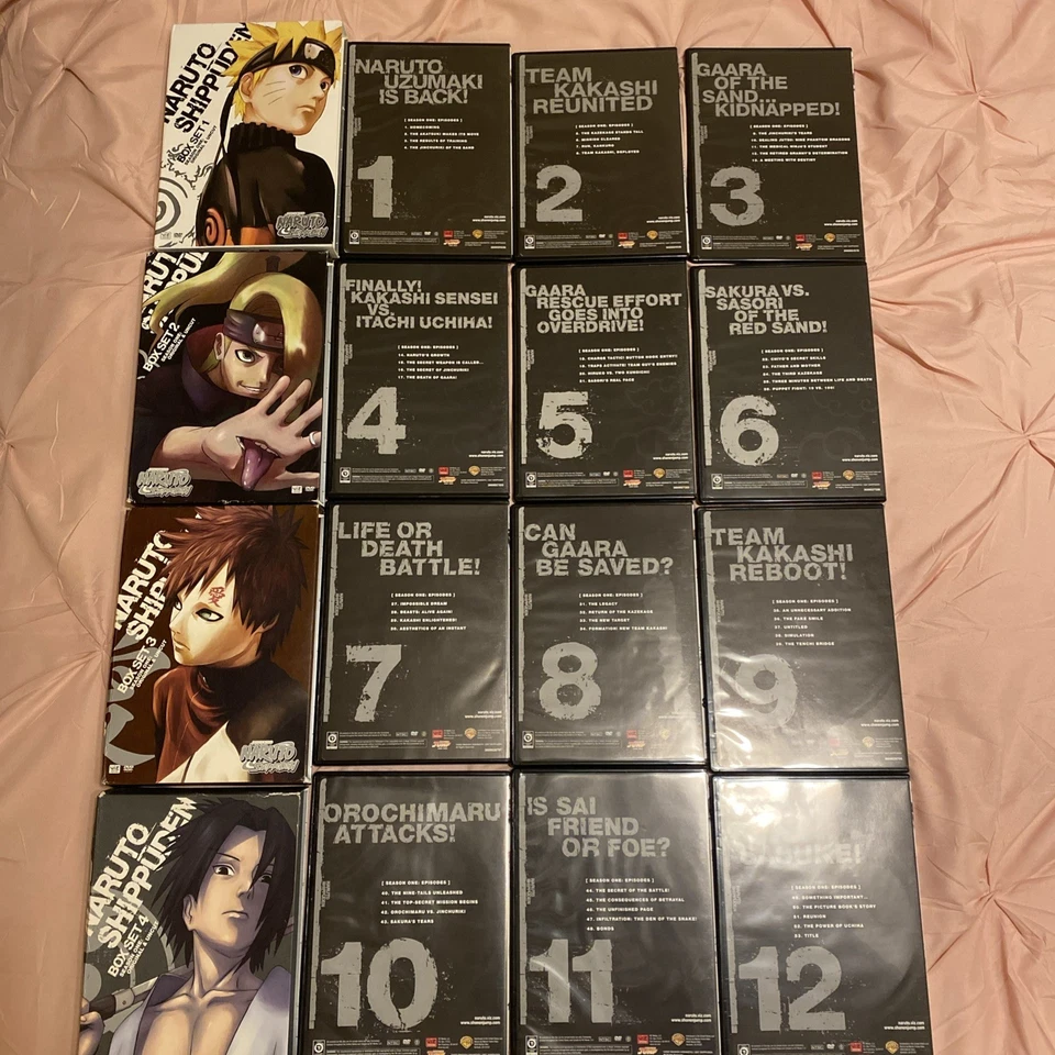 Naruto Shippuden Box Set DVD Collection 1-4 (12-disc) Rare Anime Box Set CIB Foto 2 de 4