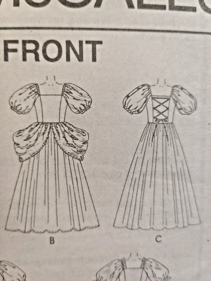 McCall's 2856 Dress Disney Princess Costume Sewing Pattern Girls 4 5 6 UC Gown - Image 3 of 4
