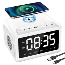Alarm Clocks Bedside Digital Alarm Clock Radio with Bluetooth Speaker USB Charge