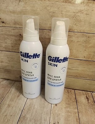 2 Gillette Shaving foam 4 sensitive skin W/ shea butter & vitamin E Alcohol Free