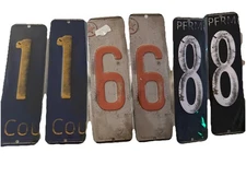 Open Road Brands Metal Embossed License Plate Numbers New For Crafting Lot Of 6