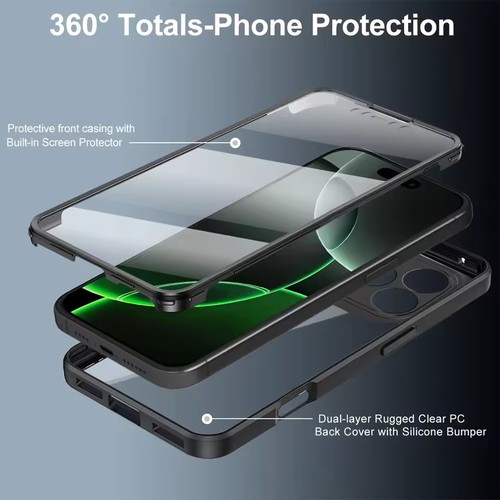 360 Full Clear Case For iPhone 17 16 15 14 13 12 Pro Max Front Screen Soft Cover - Picture 3 of 21