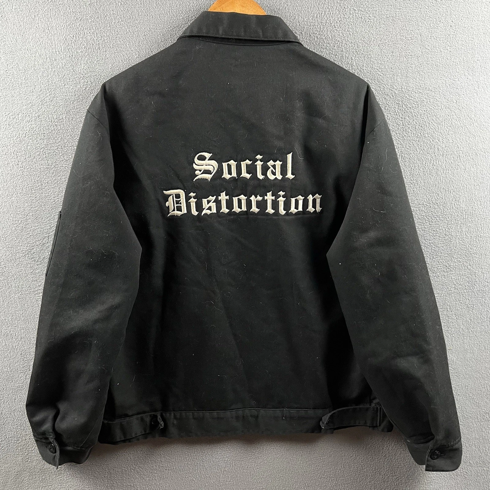 Vintage Dickies Social Distortion Jacket Mens XL Black Lined Skully 90s Workwear image 2