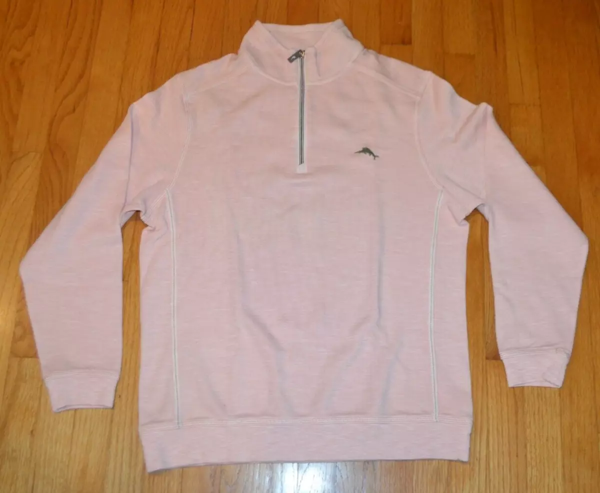 Tommy Bahama Sweatshirt Tobago Bay Half Zip Malibu Peach Men s XXX Large 3XL NWT