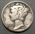 1930 P Mercury Dime circulated 90% Silver Fine F
