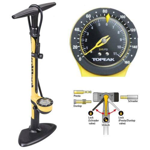 Topeak JoeBlow Sport III 3 Zubehör Fahrrad Stand Luft Pumpe Alle Ventile 11 Bar - Afbeelding 1 van 3