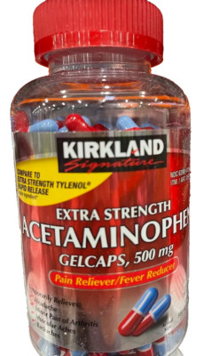 Kirkland Signature Acetaminophen Rapid Release Extra Strength 500mg 400 Gelcaps