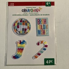 Creatology Embroidery Stickers Santa Stocking Tree Gifts 4 Pcs New Sew 