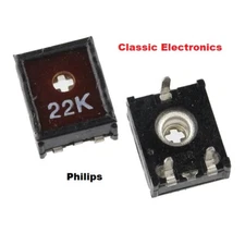 NOS Lot of 5 Philips 22K Ohm Horizontal .1W Trimmer Resistor ECP10 Series
