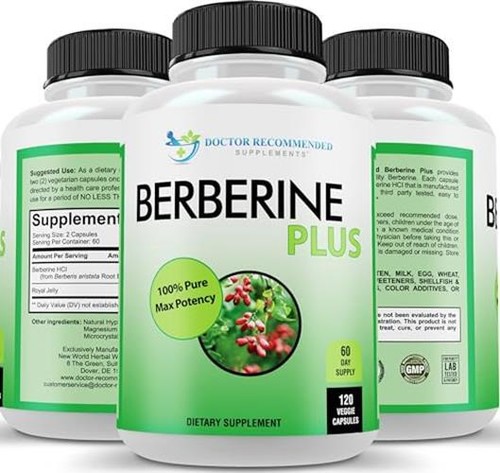 DOCTOR RECOMMENDED SUPPLEMENTS Berberine Plus 1200mg Per  Assorted Sizes 