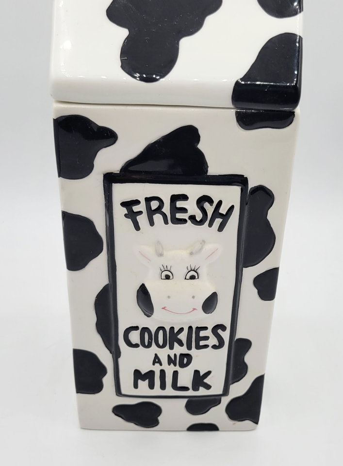 Houston Harvest Ceramic Milk Carton Cookie Jar Canister eBay