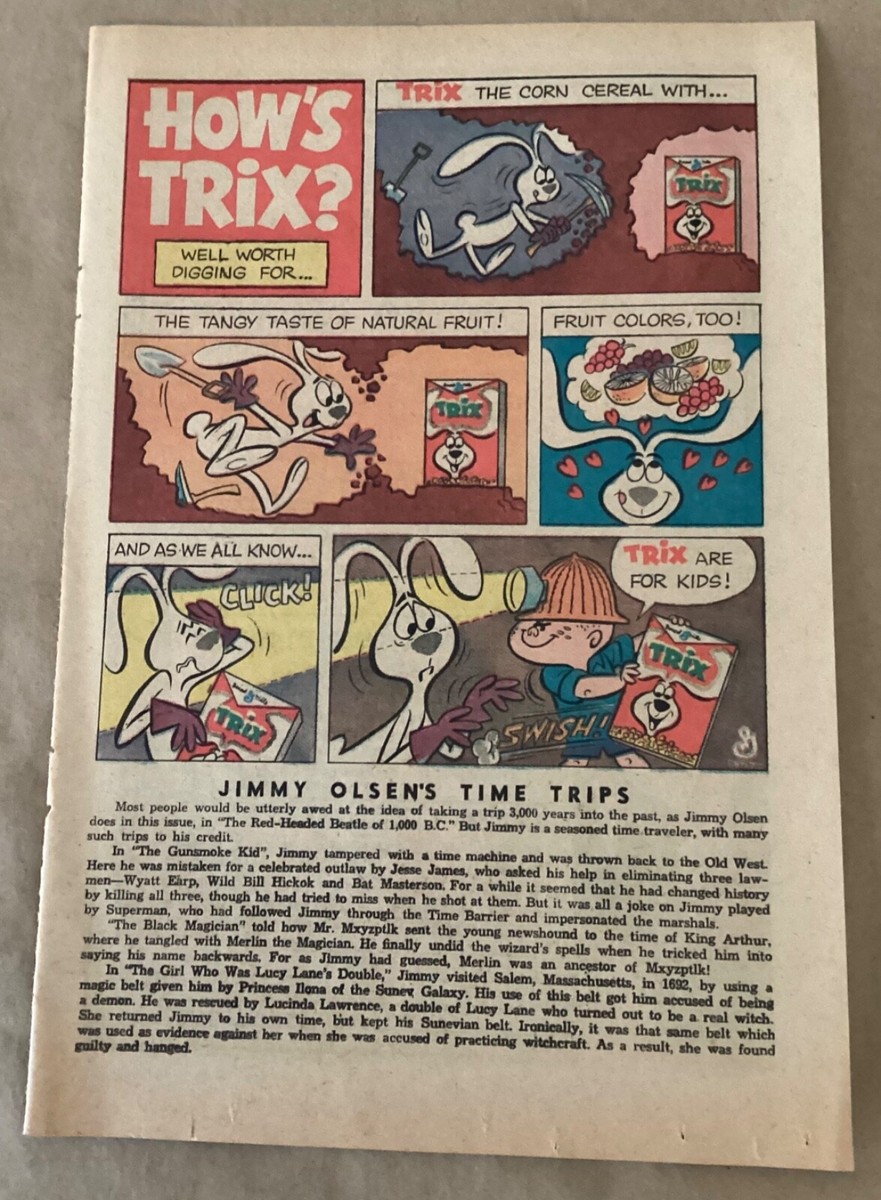 Trix cereal 1964 Print Ad comic book art 1960s vintage retro promo