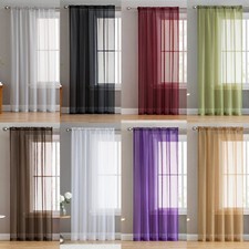SLOT TOP Voile Curtain Panel -