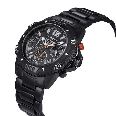 FIREFOX Herren- Flieger Chronograph AIRFIGHTER FFS02 SCHWARZ 10 ATM wasserdicht