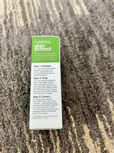 Clinique Skin School Supplies: Even Tone Essentials Scrub Even Better Eyes NIB - Picture 6 of 7