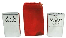 Jon-E  Metal Hand Warmers Lot of 2 with 1 Red Pouch    S9266