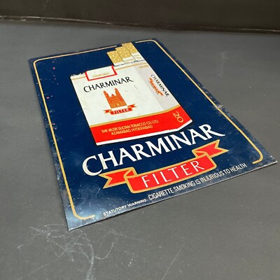 RARE OLD VINTAGE IRON CHARMINAR FILTER CIGARETTE ADV. LITHO PRINT SIGN  BOARD