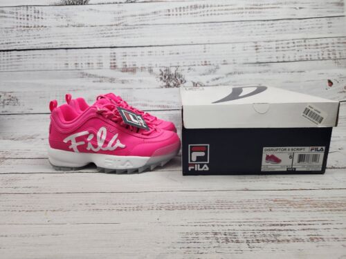 Fila Disruptor II Script Pglo/wht/wht Size 6 Kids Brand New Pink / White