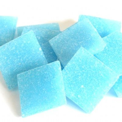 CARRIBBEAN BLUE Vitreous Glass Mosaic Tile Pieces - 25 Tiles - 3/4 inch