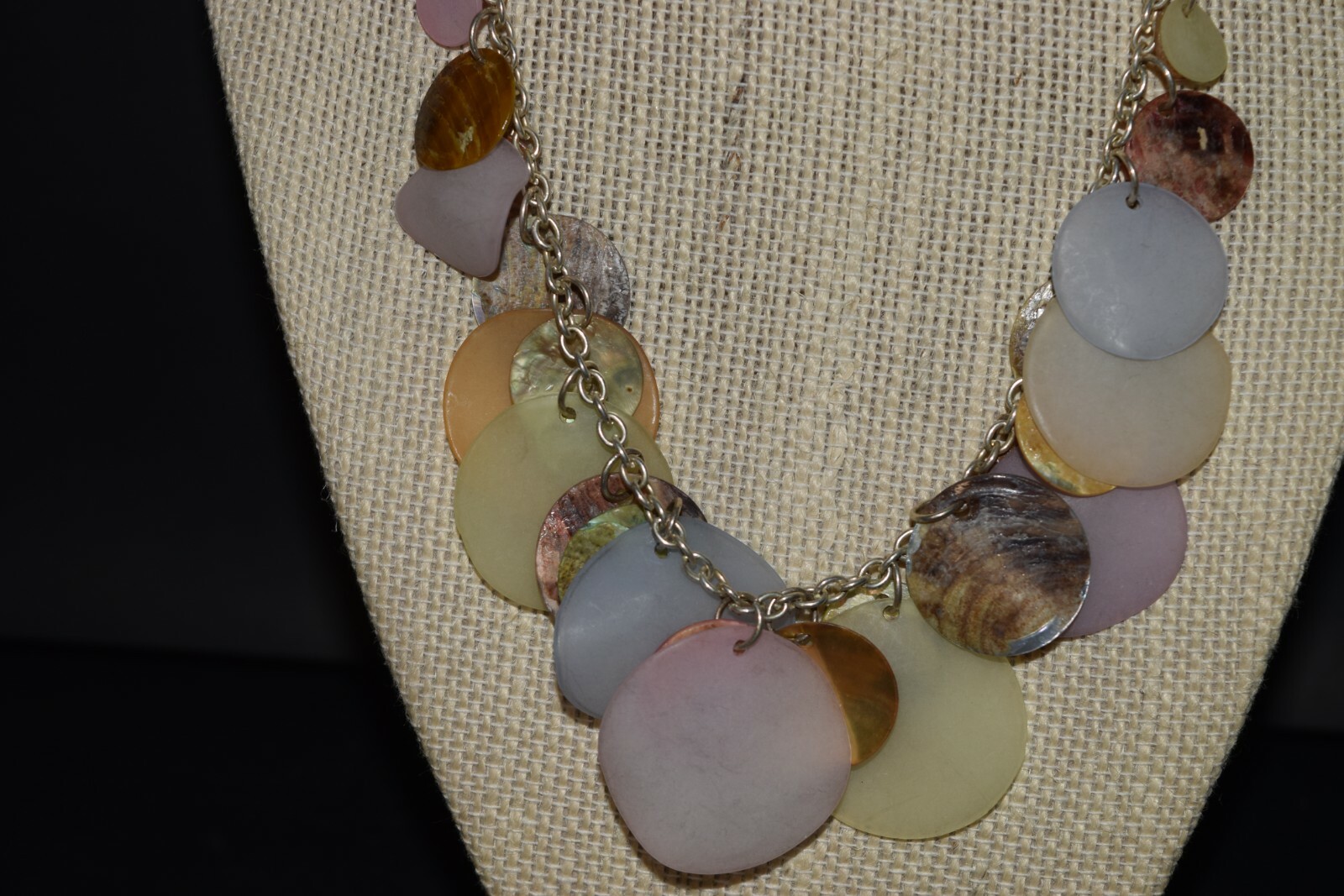 Signed You & I shell and pastel necklace Gem
