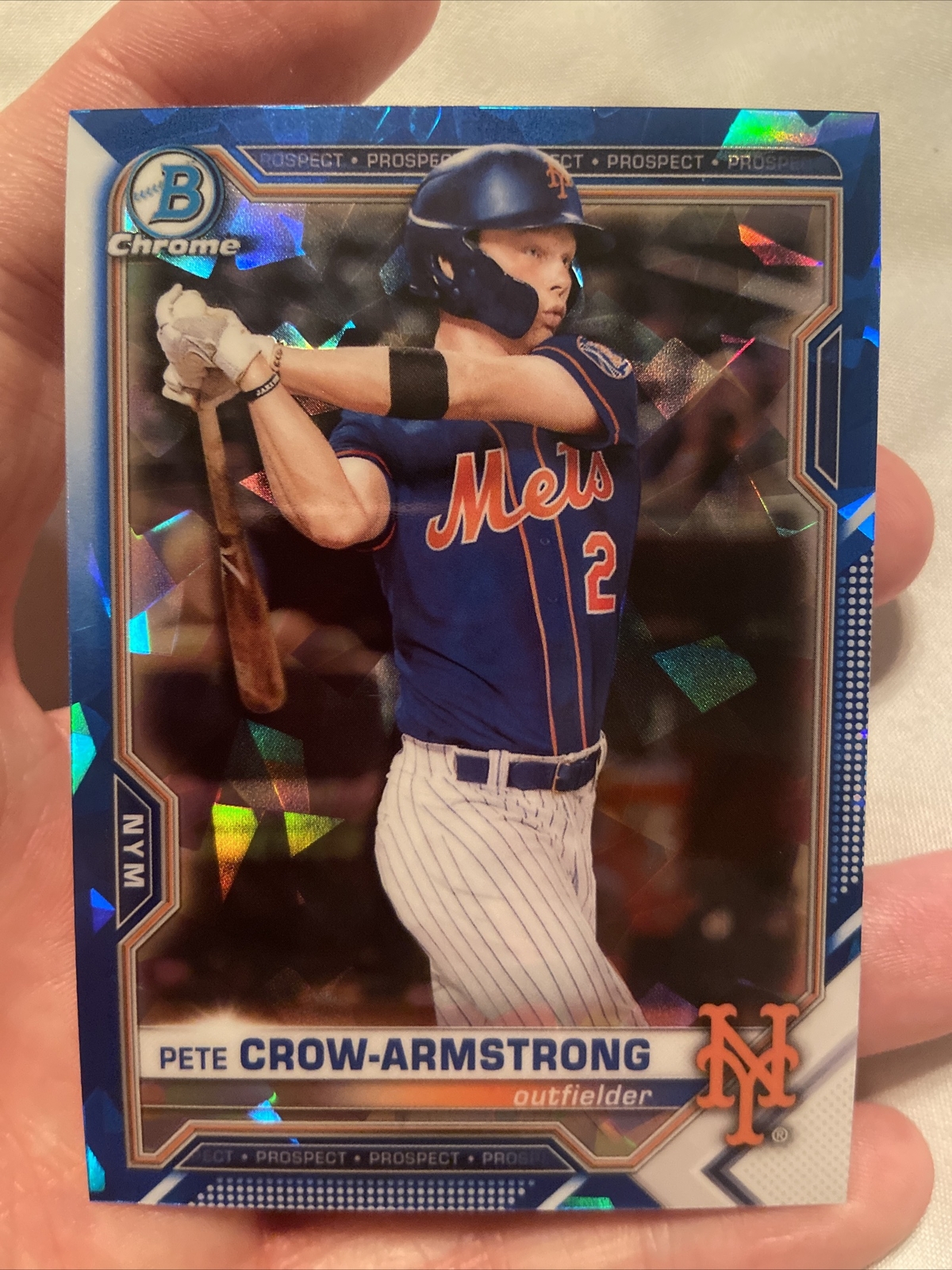 2021 Bowman Chrome Sapphire Pete Crow-Armstrong Refractor #BCP-22 Prospects Mets