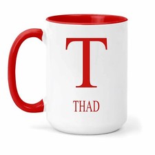 Thad Nom & Initiales Tasse - Cadeau En Nombreux Couleurs Pour Thé Ou Café
