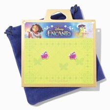 Disney ENCANTO Claire s Sterling Silver Earrings Velvet Pouch Bag NWT