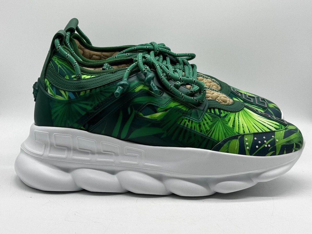 Designer Sneakers Versace Chain Reaction Shoes Green Versace Chain