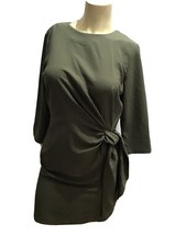 ASOS WOMENS GREEN 3/4 SLEEVE DRESS WITH DECORATIVE WRAPPING -4