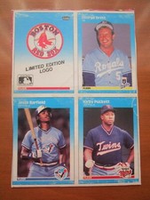 1987 FLEER BASEBALL  BOX BOTTOM PANEL  4 CARD PANEL   BRETT,  BARFIELD,  PUCKETT