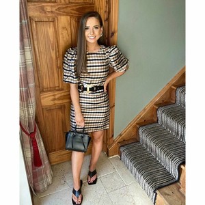 h and m checked dress