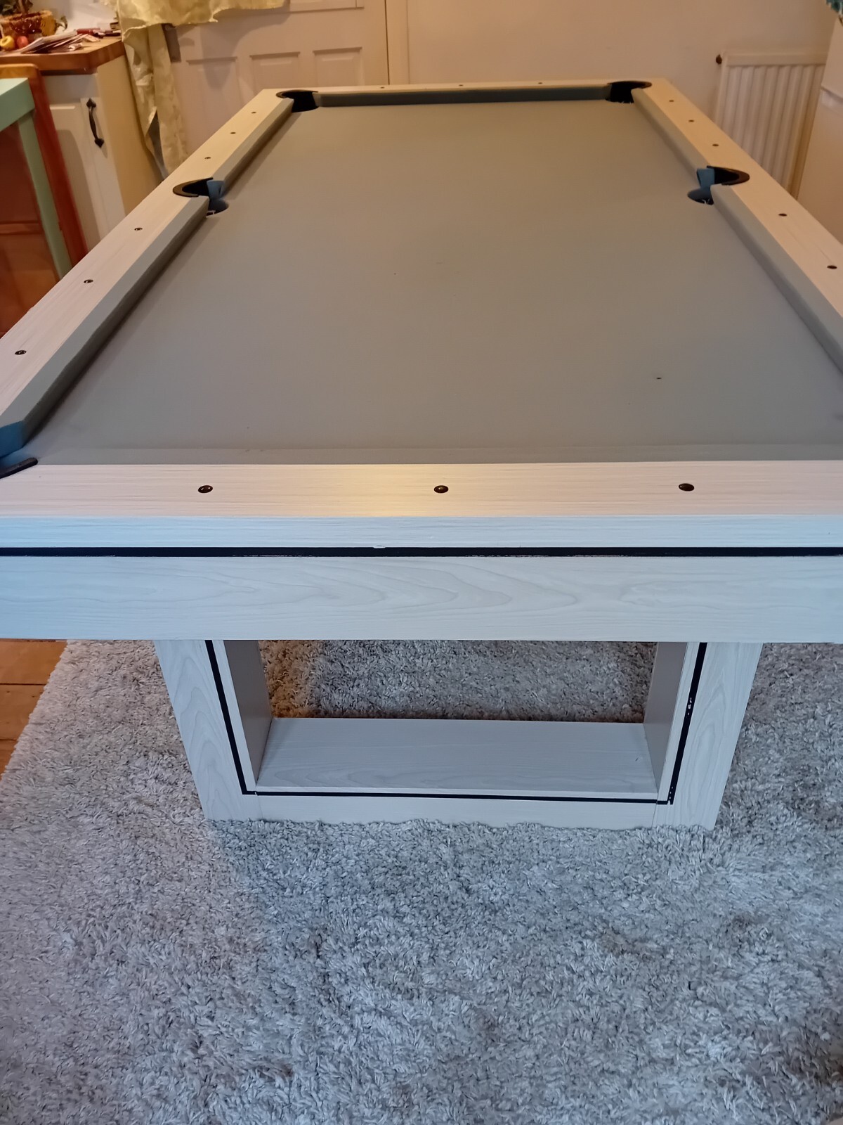 Used 7ft Traditional Diner White Slate Pool Dining Table eBay