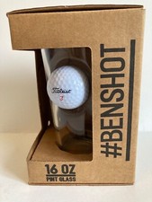 NEW BenShot Titelist Golf Ball Pint Beer Beverage Glass16oz Made In The USA NIP