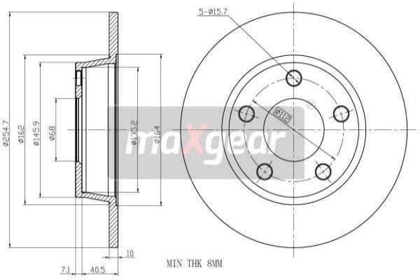 2X Maxgear 19-1801 Bremsscheibe FüR Audi-image