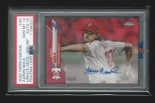 2020 Topps Chrome Update Aaron Nola Phillies Red Refractor Auto 4/5 PSA 10 10
