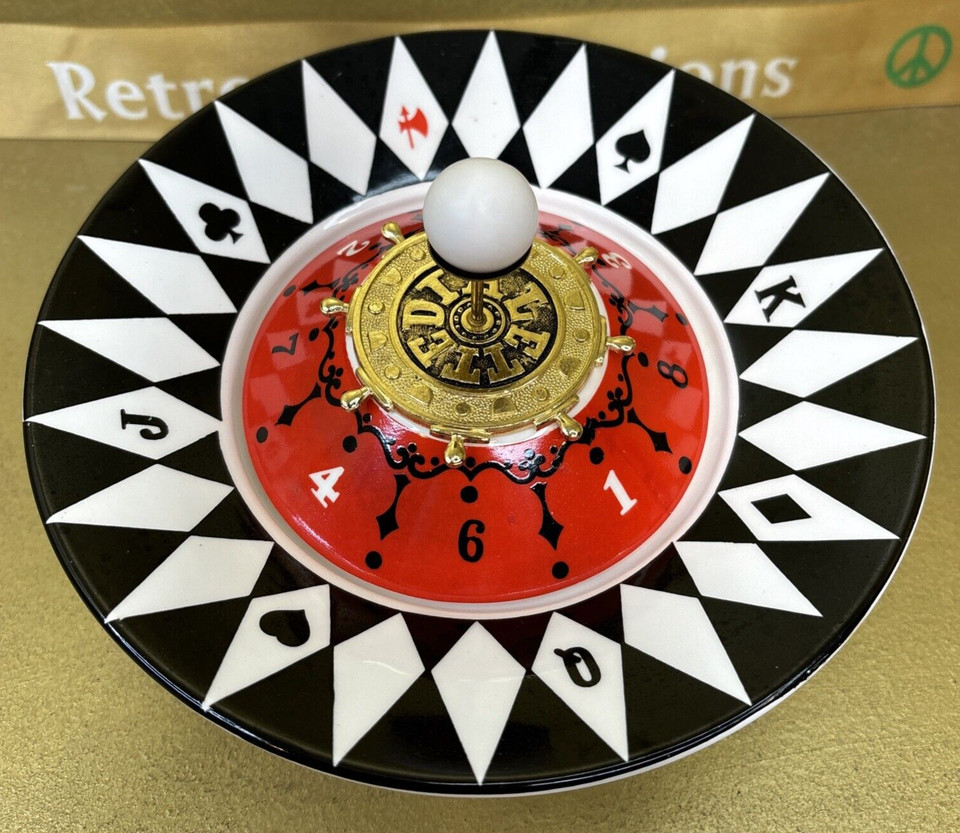 A rare MCM ceramic mini roulette game called 'Dialette' — a stylish, tactile tabletop novelty that looks straight out of a Rat Pack cocktail party.