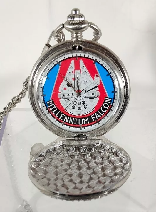 Star Wars Lucasfilm Ltd Millennium Falcon Accutime Pocket Watch working NO Box