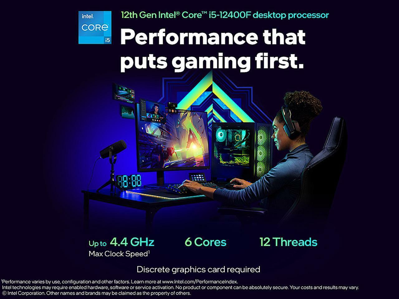 Intel Core i5-12400F - Core i5 12th Gen Alder Lake 6-Core 2.5 GHz
