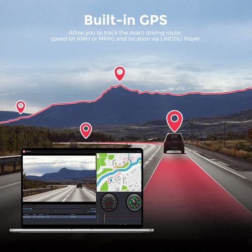 5K Dash Cam Night Vision 5.8GHz WiFi&GPS 24H Loop Recording APP Control G-Sensor - Picture 6 of 11