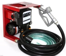 110V Electric Oil Fuel Diesel Gas Transfer Pump W/Meter 12' Hose Manual Nozzle