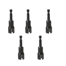 5 x Black Chrome Vanadium Steel Wing Nut Driver, 1/4" Hex Shank For Panel Nuts