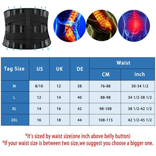 Medical Lumbar Support Belt For Lower Back Pain Relif Spine Brace Protector UK - Picture 12 of 22