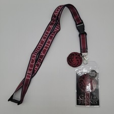 Game of Thrones Lanyard Targaryen ID Badge Holder House of the Dragon Black Red