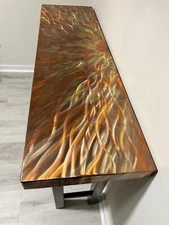 Sleek & Modern Custom Copper Console Table, Ideal for Entryways, Sofas, and More