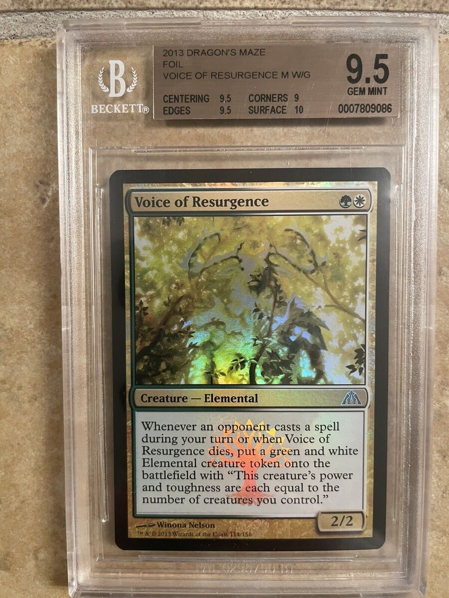 Voice of Resurgence 1x FOIL DGM MTG Dragon's Maze Mythic MINT green white Voice of Resurgence 1x FOIL DGM MTG Dragon's Maze Mythic MINT green white