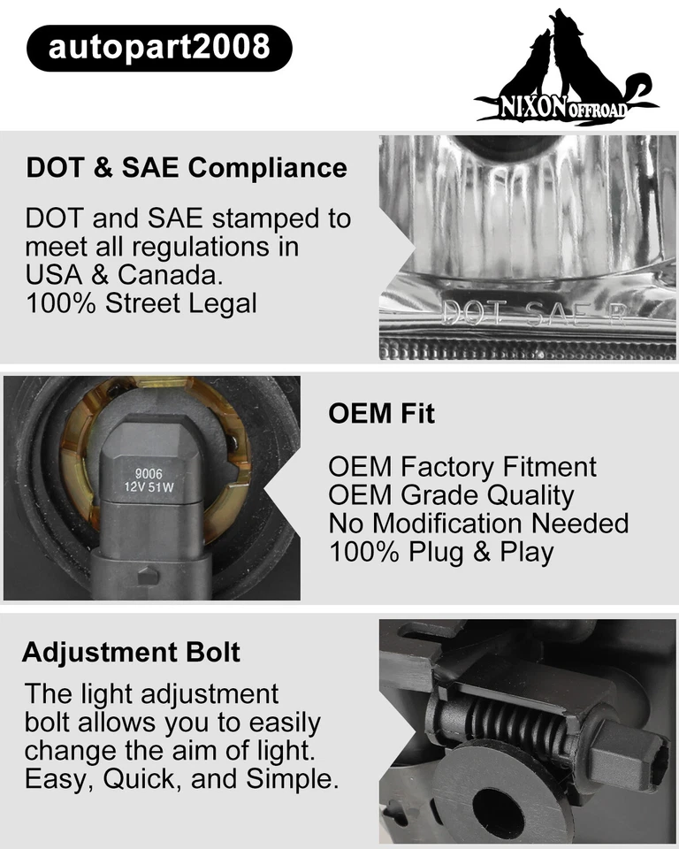 Fog Lights For 2000 2001 2002 2003 2004 Mercedes Benz SLK 320 Front Bumper Lamps - Image 3 of 4
